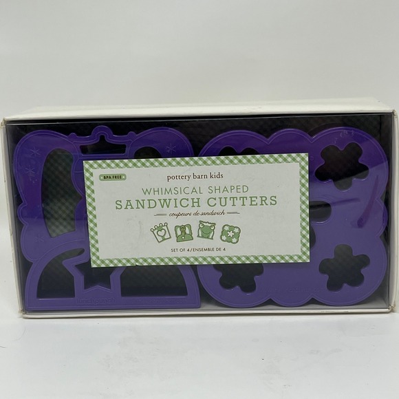 Pottery Barn Kids Other - Pottery Barn Kids Whimsical Sandwich Cutters Set of 4 Lunch Punch BPA Free NEW